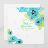 PixDezines Retro Blauer Pflaume/dunkle Hintergrund Einladung (Vorne/Hinten)