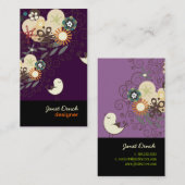 PixDezines Retro-Chicks+Spiralen Visitenkarte (Vorne/Hinten)