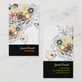 PixDezines Retro-Chicks+Spiralen Visitenkarte (Vorne/Hinten)