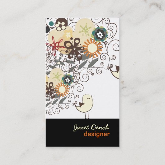 PixDezines Retro-Chicks+Spiralen Visitenkarte (Vorderseite)