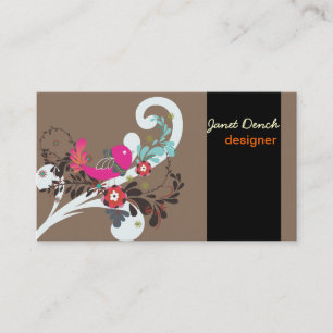 PixDezines Retro Chicks Visitenkarte