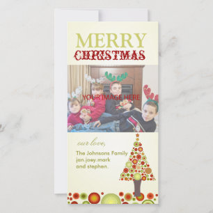 PixDezines Retro Christmas Ornaments Tree Feiertagskarte