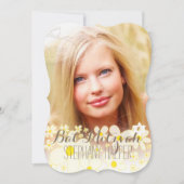 PixDezines Retro DaisiesFoto/Bat Mitzvah Einladung (Vorderseite)