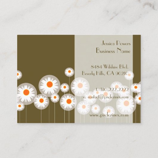 PixDezines Retro-Déry-Départements/DJ-Hintergrundf Visitenkarte (Rückseite)