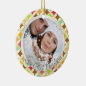 PixDezines Retro Diamanten Fotoleim Keramik Ornament (Rechts)