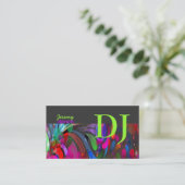 PixDezines Retro DJ+disco Wirbel Visitenkarte (Stehend Vorderseite)