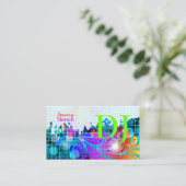 PixDezines Retro DJ+disco Wirbel Visitenkarte (Stehend Vorderseite)