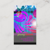 PixDezines Retro DJ+disco Wirbel Visitenkarte (Rückseite)