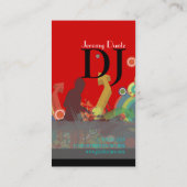 PixDezines Retro DJ/DIY Hintergrund Visitenkarte (Rückseite)