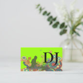 PixDezines Retro DJ/DIY Hintergrund Visitenkarte (Stehend Vorderseite)