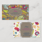 PixDezines Retro Flora/DIY Hintergrundfarbe Visitenkarte (Vorne/Hinten)