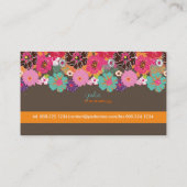 PixDezines Retro Floral ~ Alegre/Deue Hintergrund Visitenkarte (Rückseite)
