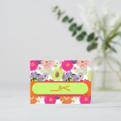 PixDezines Retro Floral ~ Alegre Visitenkarte (Stehend Vorderseite)