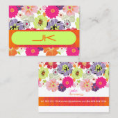 PixDezines Retro Floral ~ Alegre Visitenkarte (Vorne/Hinten)