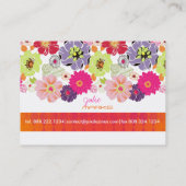 PixDezines Retro Floral ~ Alegre Visitenkarte (Rückseite)