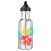 PixDezines Retro-Hibiskus/digitale Wasserfarbe Trinkflasche (Rechts)