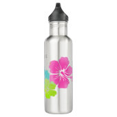 PixDezines Retro-Hibiskus Edelstahlflasche (Rechts)