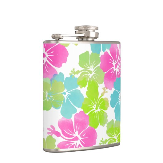 PixDezines Retro-Hibiskus Flachmann (Rechts)