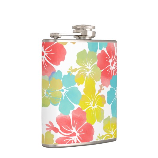 PixDezines Retro-Hibiskus Flachmann (Rechts)