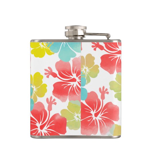 PixDezines Retro-Hibiskus Flachmann (Rückseite)