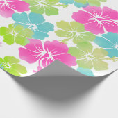 PixDezines Retro-Hibiskus Geschenkpapier (Ecke)