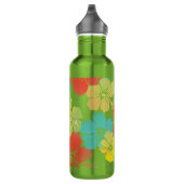 PixDezines Retro-Hibiskus/orange/blau/gelb Trinkflasche (Rechts)