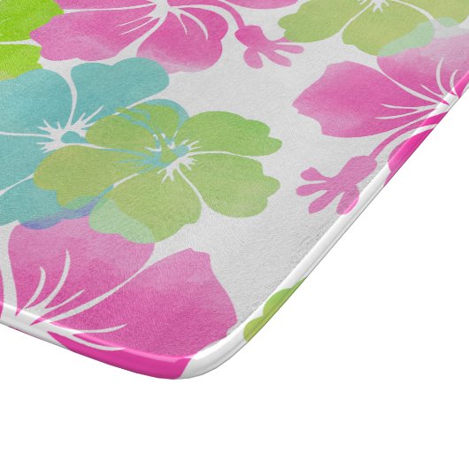 PixDezines Retro-Hibiskus Schneidebrett (Ecke)