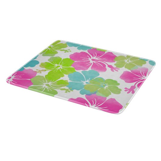 PixDezines Retro-Hibiskus Schneidebrett (Ecke)