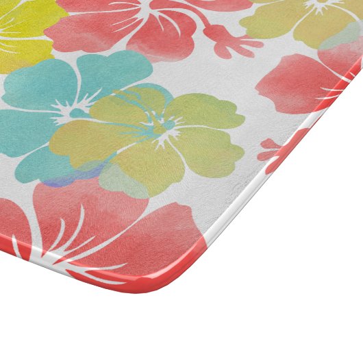 PixDezines Retro-Hibiskus Schneidebrett (Ecke)