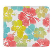 PixDezines Retro-Hibiskus Schneidebrett (Vorderseite)