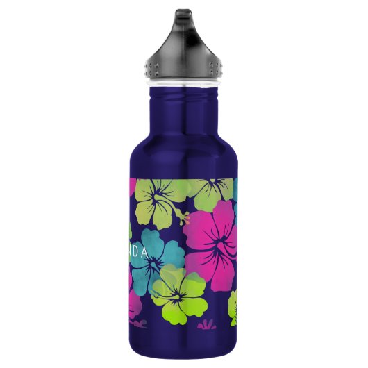 PixDezines Retro-Hibiskus Trinkflasche (Rechts)