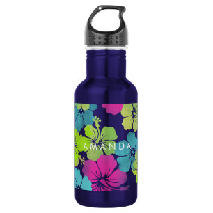 PixDezines retro Hibiskus Trinkflasche