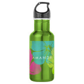 PixDezines Retro-Hibiskus Trinkflasche (Vorderseite)