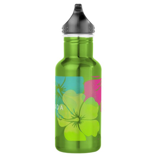 PixDezines Retro-Hibiskus Trinkflasche (Rechts)