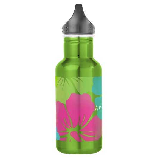 PixDezines Retro-Hibiskus Trinkflasche (Links)