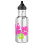 PixDezines Retro-Hibiskus/Wasserfarbe Trinkflasche (Rechts)