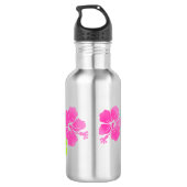 PixDezines Retro-Hibiskus/Wasserfarbe Trinkflasche (Rückseite)