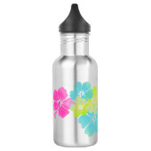 PixDezines Retro-Hibiskus/Wasserfarbe Trinkflasche (Links)