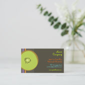 PixDezines Retro-Kiwi/DJ-Hintergrundfarbe Visitenkarte (Stehend Vorderseite)