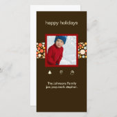 PixDezines Retro-Ornamente, Fotokarten Feiertagskarte (Vorne/Hinten)