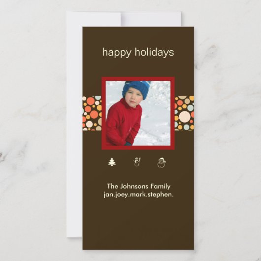 PixDezines Retro-Ornamente, Fotokarten Feiertagskarte (Vorderseite)