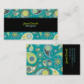 PixDezines Retro Paisley, benutzerdefinierte Farbe Visitenkarte (Vorne/Hinten)
