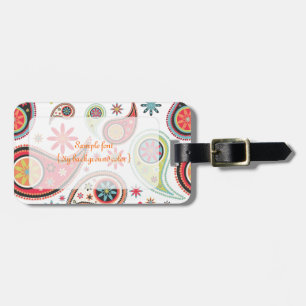 PixDezines Retro-Paisley/Diy-Hintergrund Gepäckanhänger