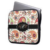 PixDezines Retro Paisley/DIY Hintergrundfarbe Laptopschutzhülle (Vorderseite Links)