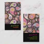 PixDezines Retro Paisley in Pastellfarben Visitenkarte (Vorne/Hinten)