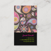 PixDezines Retro Paisley in Pastellfarben Visitenkarte (Rückseite)