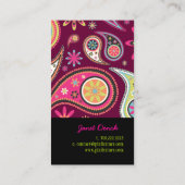 PixDezines Retro Paisley Visitenkarte (Rückseite)