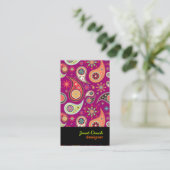 PixDezines Retro Paisley Visitenkarte (Stehend Vorderseite)