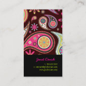 PixDezines Retro Paisley Visitenkarte (Rückseite)