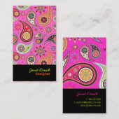 PixDezines Retro Paisley Visitenkarte (Vorne/Hinten)